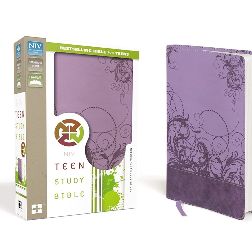 ✝️ NIV, Teen Study Bible, Leathersoft, Spring Violet 💜